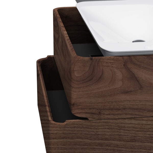 Тумба под раковину подвесная Am.Pm Sensation M30FHX0802NF 80 см  2 ящика цвет орех текстурированный 