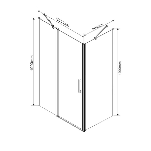 Душевой угол Vincea Orta VSR-1O9010CL прямоугольный 100x90 стекла прозрачные, профиль хром