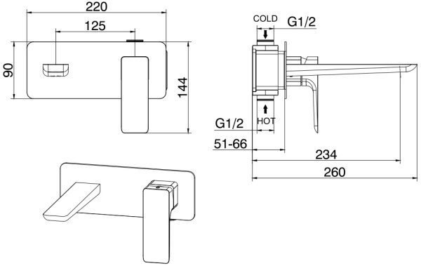 Смеситель для раковины Allen Brau Infinity 5.21003-31 черный матовый