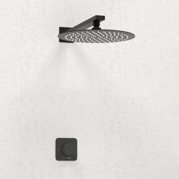 Душевая система со смесителем Wasserkraft Fulda 5200 A5251.219.258 монтаж встраиваемая в стену без термостата черный