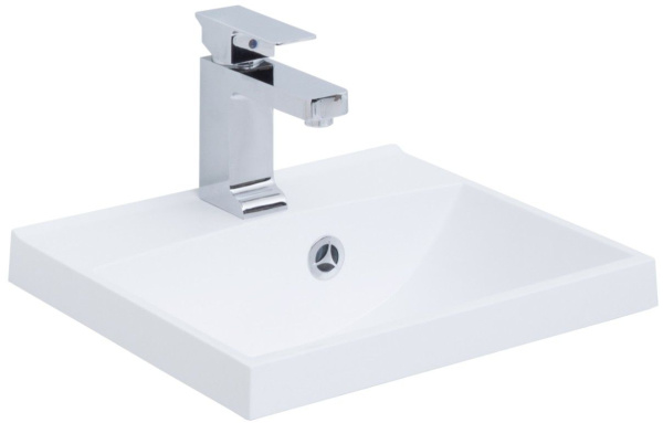 Раковина мебельная квадратная  Aquanet Нота NEW 00204094 литьевой мрамор цвет белый