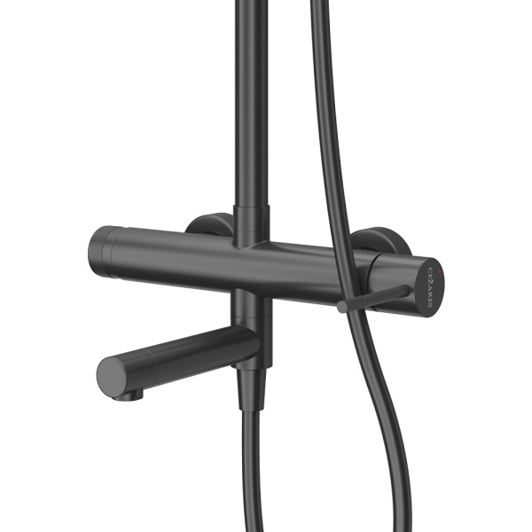 Душевая система со смесителем Cezares Relax RELAX-CVD-NOP монтаж настенная без термостата черный матовый