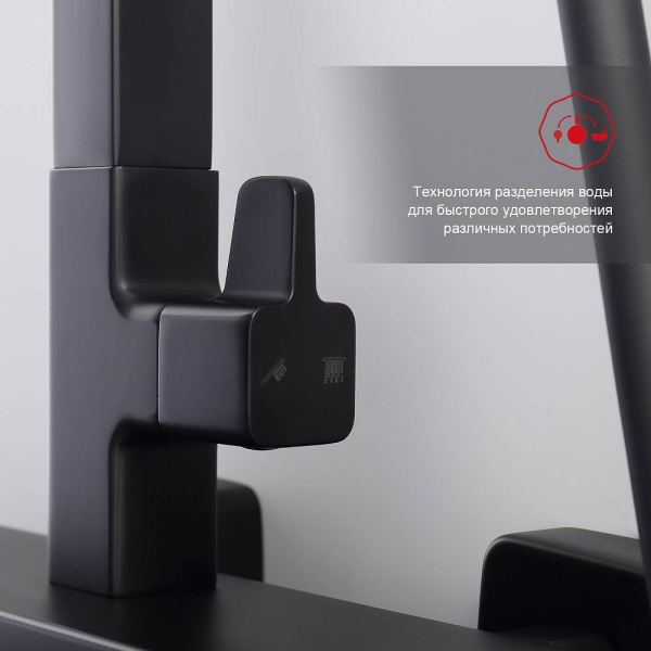 Душевая система со смесителем Raglo  R51.24.06 монтаж настенная без термостата черная матовая