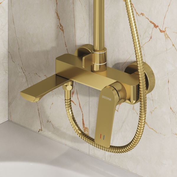 Душевая система со смесителем Grossman Galaxy 500.K35.01.320 монтаж настенная без термостата матовое золото