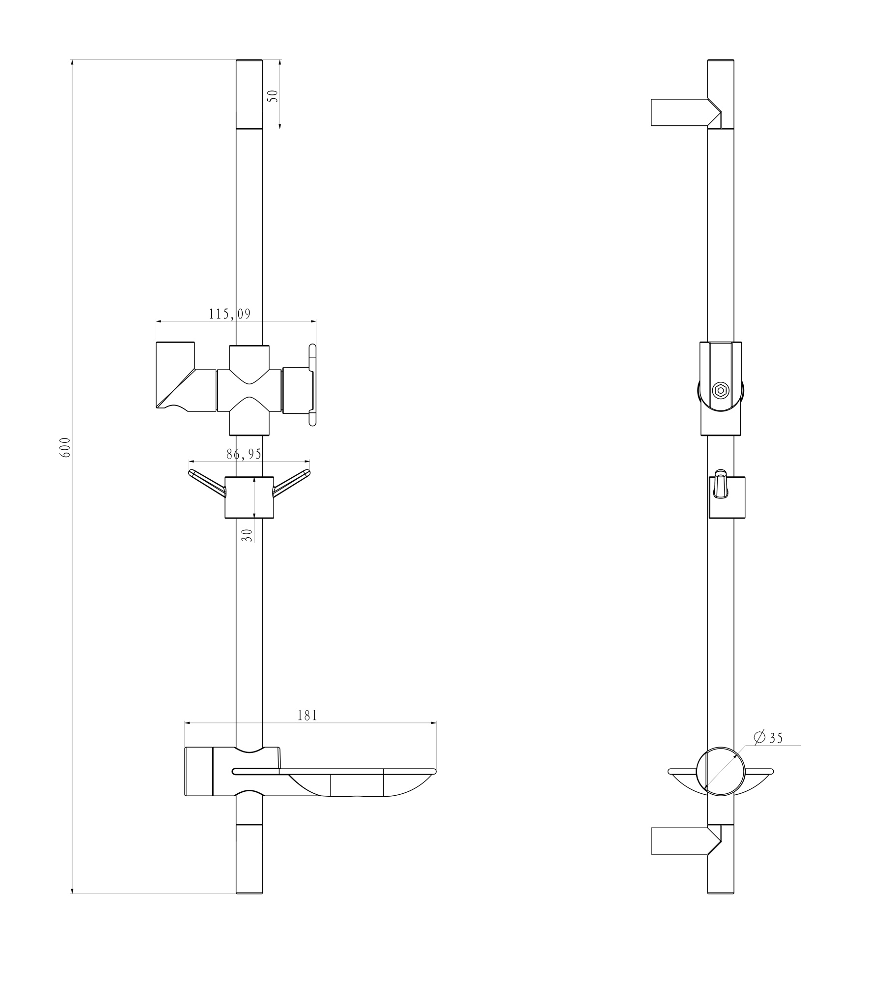 Штанга Lemark  LM8062C хром 