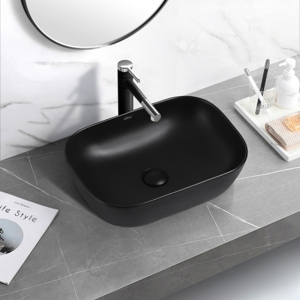 Раковина  прямоугольная Abber Rechteck AC2200MB керамика цвет черный матовый