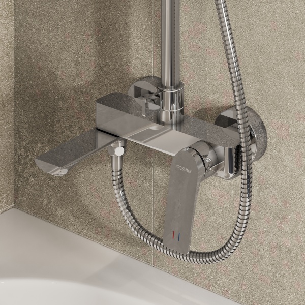 Душевая система со смесителем Grossman Galaxy 500.K35.01.100 монтаж настенная без термостата хром