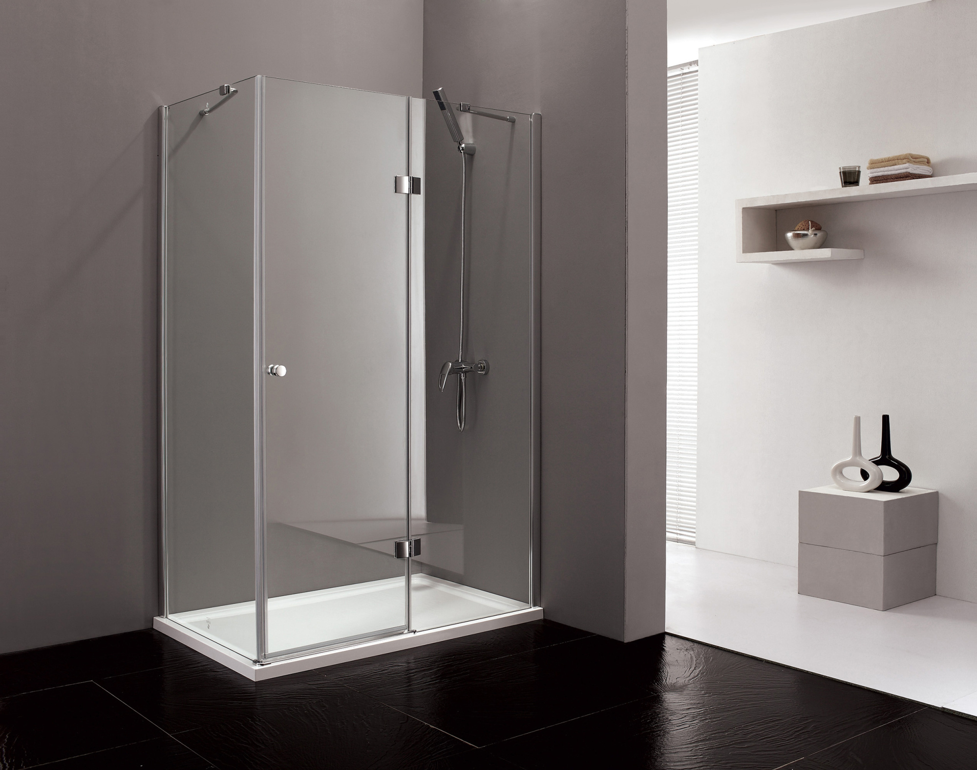 Душевой угол Cezares Verona VERONA-AH-1-100/90-P-Cr-R прямоугольная  стекла прозрачные, профиль хром