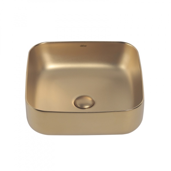 Раковина накладная квадратная  Abber Rechteck AC2211MMG фаянс цвет матовое золото