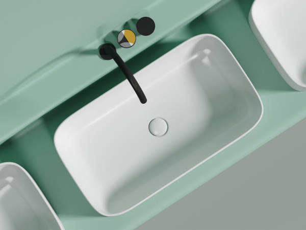 Раковина накладная прямоугольная Ceramica Nova Element CN6054MW фарфор цвет белый матовый