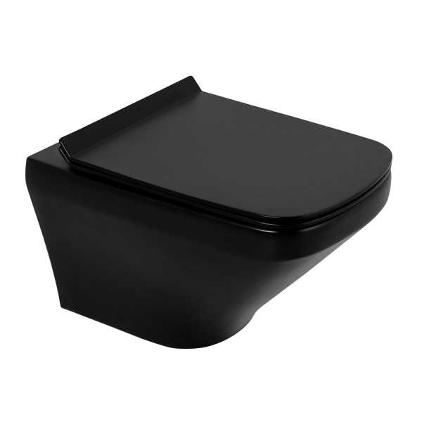 Унитаз подвесной BelBagno Sela BB3201CHR-MB Rimless фаянс черный матовый