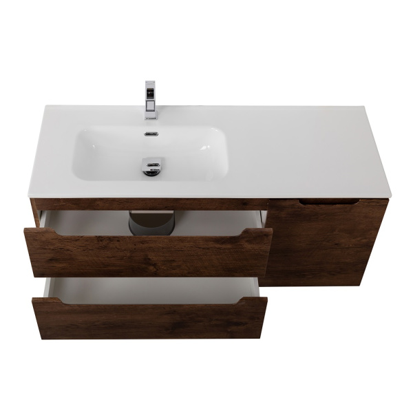 Тумба под раковину подвесная BelBagno Etna ETNA-1200-2C-1A-SO-RW-L 120 см  2 ящика + 1 дверца цвет Rovere Moro 