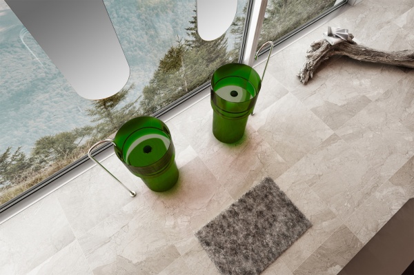 Раковина  круглая Abber Kristall AT2701Emerald-H полиэфирная смола цвет зеленый