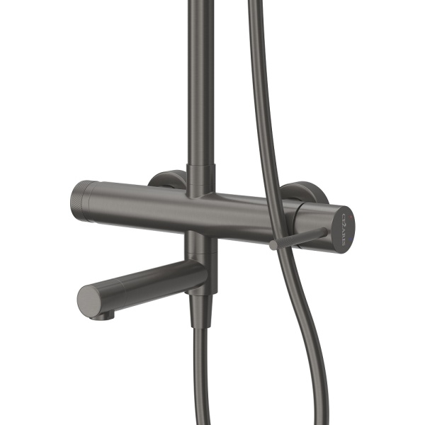 Душевая система со смесителем Cezares Relax RELAX-CVD-GM монтаж настенная без термостата оружейная сталь