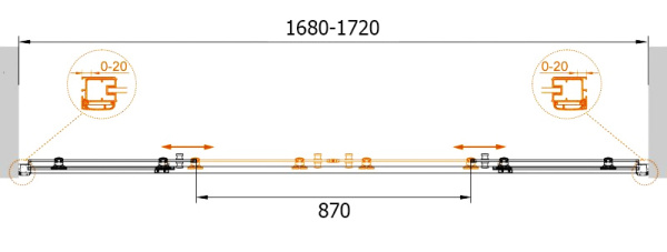 Душевая дверь Cezares Anima ANIMA-W-BF-2-170-C-Cr 170 см стекла прозрачные, профиль хром
