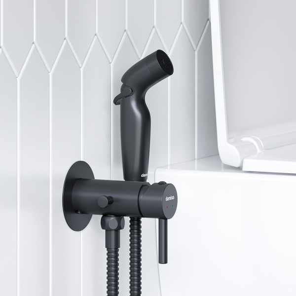 Гигиенический душ Damixa Option 211000300 встраиваемый в стену черный матовый