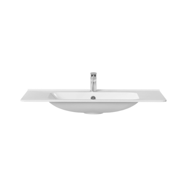 Раковина мебельная прямоугольная Vincea  VCB-2VP100W литьевой мрамор цвет белый