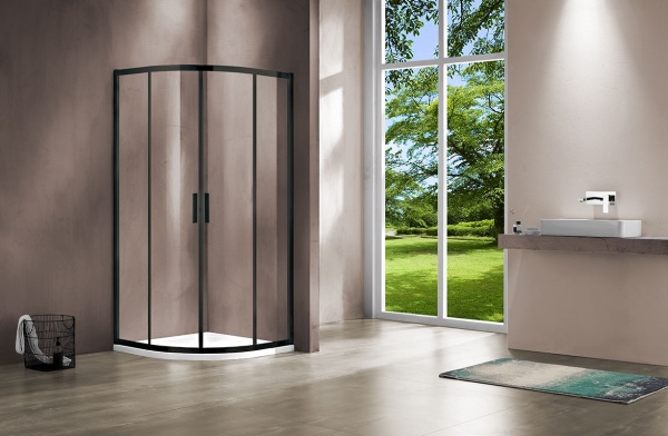 Душевой угол Vincea Garda VSQ-1G900CLB четверть круга 90x90 стекла прозрачные, профиль черный