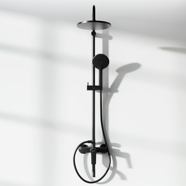 Душевая система со смесителем Damixa Jupiter 977740300 монтаж настенная без термостата черный