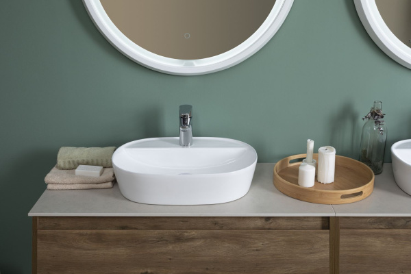 Раковина накладная овальная Aquanet Lake LAKE-2 керамика цвет белый