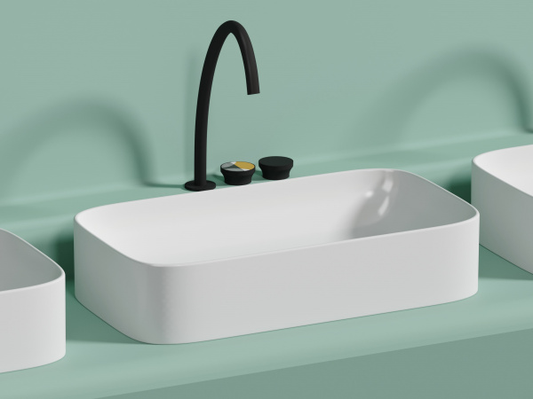 Раковина накладная прямоугольная Ceramica Nova Element CN6054MW фарфор цвет белый матовый