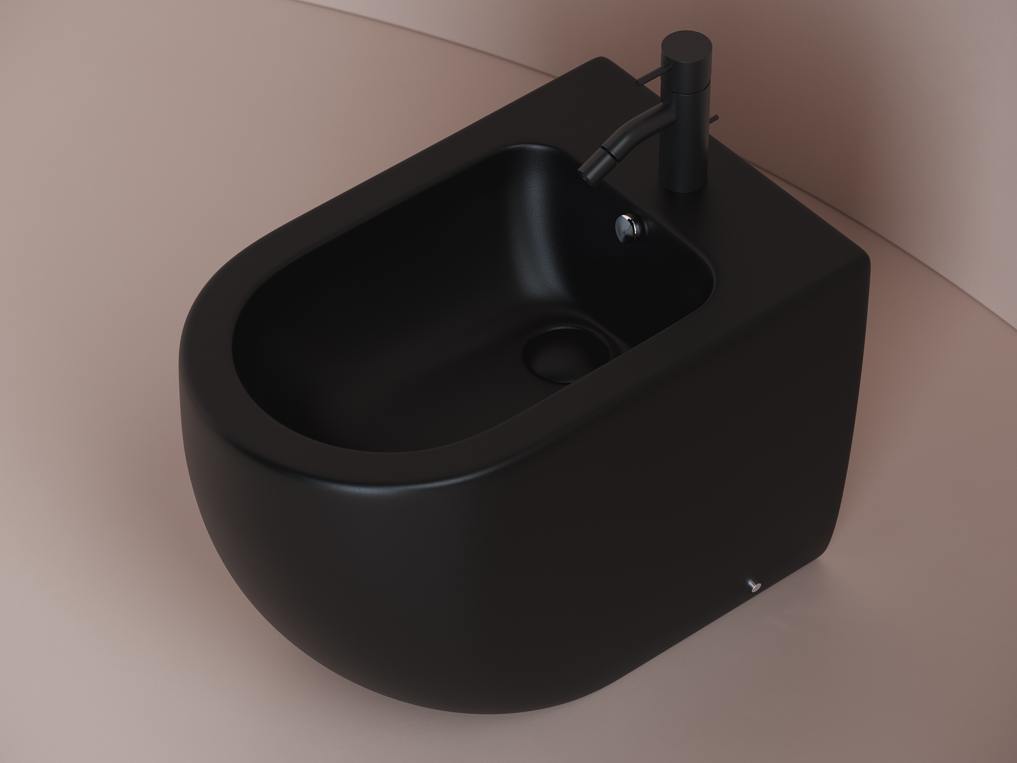 Биде приставное Ceramica Nova Metropol CN4005MB фарфор, цвет черный матовый