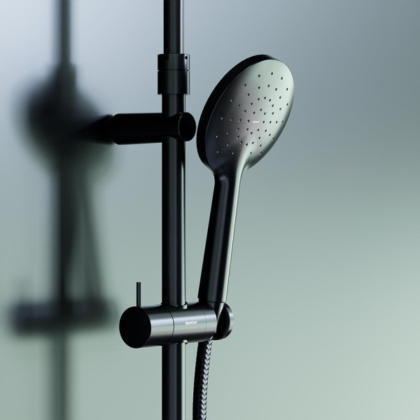 Душевая система со смесителем Damixa Option DX218091300 монтаж настенная с термостатом черный матовый