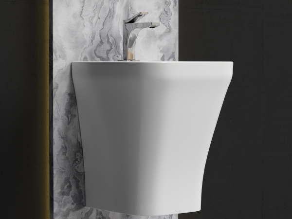 Раковина подвесная моноблок прямоугольная Ceramica Nova Dion CN6067 фарфор цвет белый