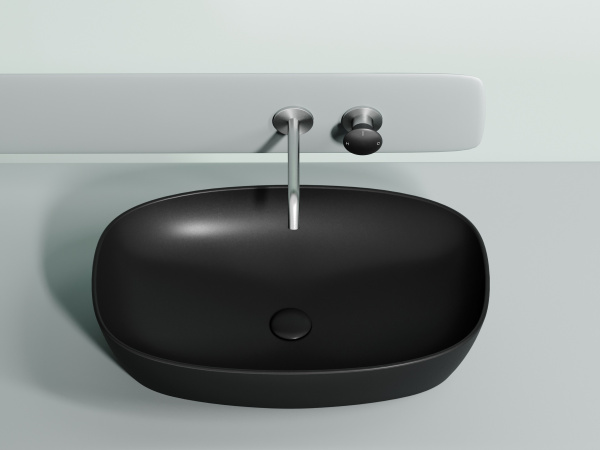 Раковина накладная овальная Ceramica Nova Element CN6049MB фарфор цвет черный матовый