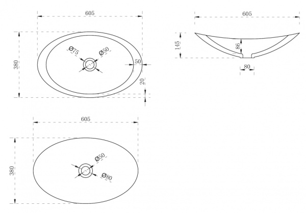 Раковина  овальная Abber Kristall AT2808Opal полиэфирная смола цвет коричневый