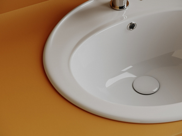 Раковина встраиваемая сверху овальная Ceramica Nova Sun CN6079 фарфор цвет белый