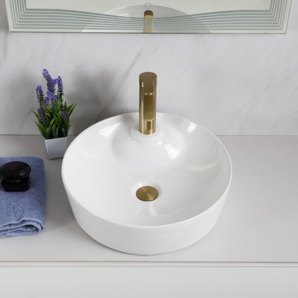 Раковина накладная круглая BelBagno  BB1306 фаянс цвет белый