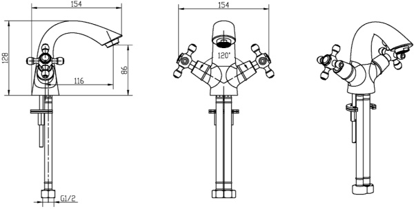 Смеситель для раковины Boheme Flora 291-FL 