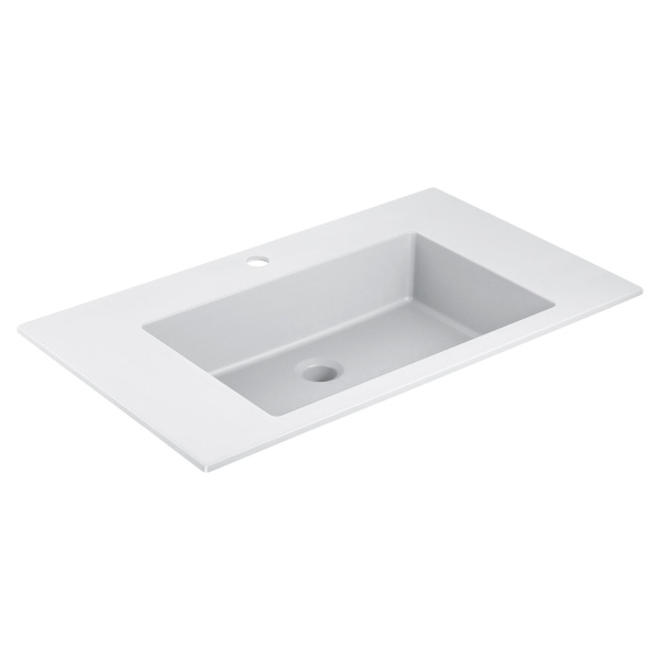 Раковина мебельная  Vincea  VCB-13800W литьевой мрамор цвет белый