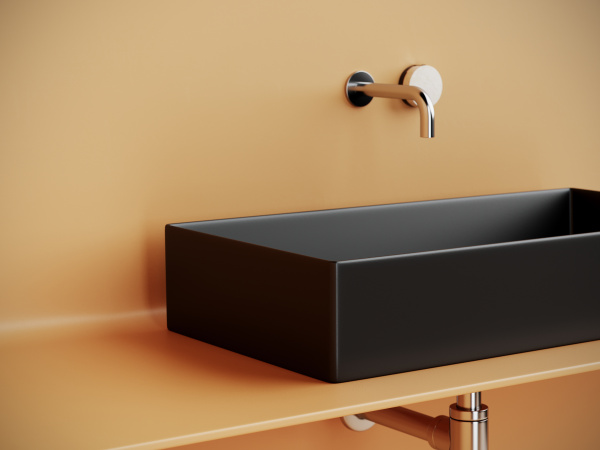 Раковина накладная прямоугольная Ceramica Nova Element CN6071MB фарфор цвет черный матовый