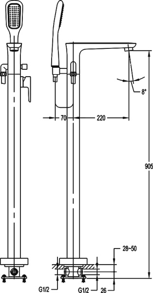 Смеситель  Cezares Tesoro TESORO-F-VDP-01  
 