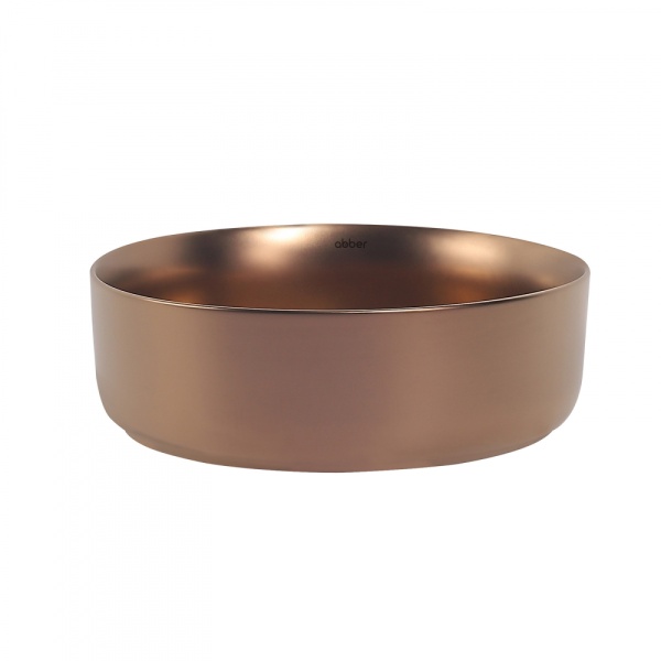 Раковина накладная круглая Abber Bequem AC2108MRG фаянс цвет розовое золото матовое