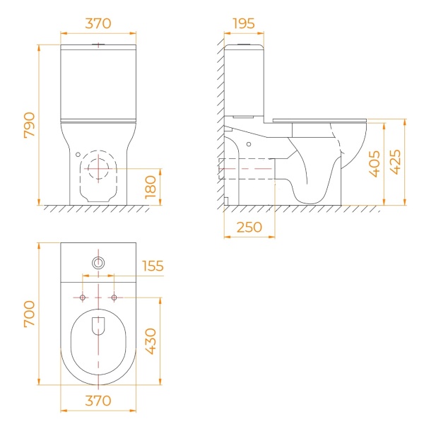 Унитаз напольный RGW  67420105-01 Rimless фаянс белый