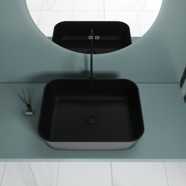 Раковина  прямоугольная Esbano ASTANES-N ESRNASTANMB фаянс цвет черный матовый