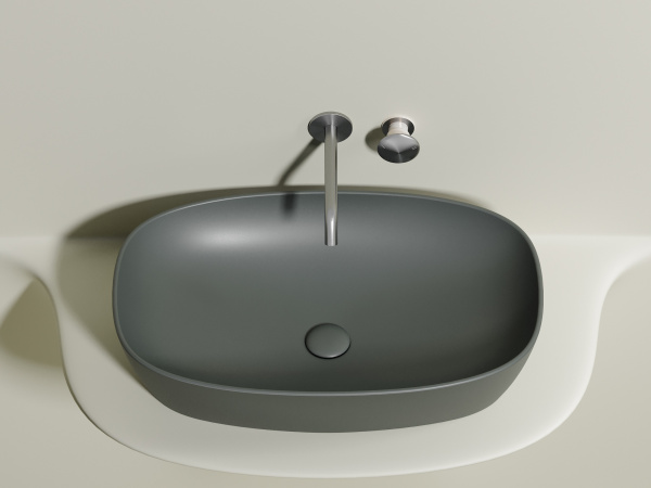 Раковина накладная овальная Ceramica Nova Element CN6049MH фарфор цвет серый матовый