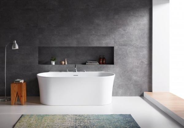 Акриловая ванна пристенная BelBagno  BB409-1700-800 170x80 овальная цвет белый