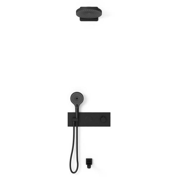 Душевая система со смесителем Vincea Inspire VSFW-432TI1MB монтаж встраиваемая в стену с термостатом матовый черный