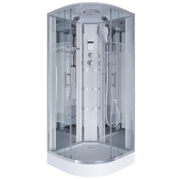 Душевая кабина с крышей Niagara Ultra NG-701-01 четверть круга  90x90 стекла прозрачные с узором, профиль хром