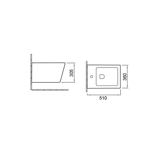 Биде подвесное Vincea Q-line VB1-12G1B фарфор, цвет черный глянцевый
