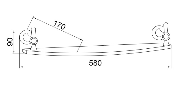 Полка для принадлежностей Boheme Chiaro 10507 настенная Gold