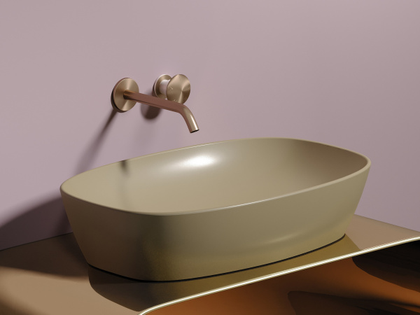 Раковина накладная овальная Ceramica Nova Element CN6049MC фарфор цвет бежевый матовый