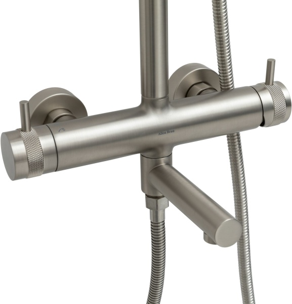 Душевая система со смесителем Allen Brau Priority 5.31A10-BN монтаж настенная без термостата брашированный никель