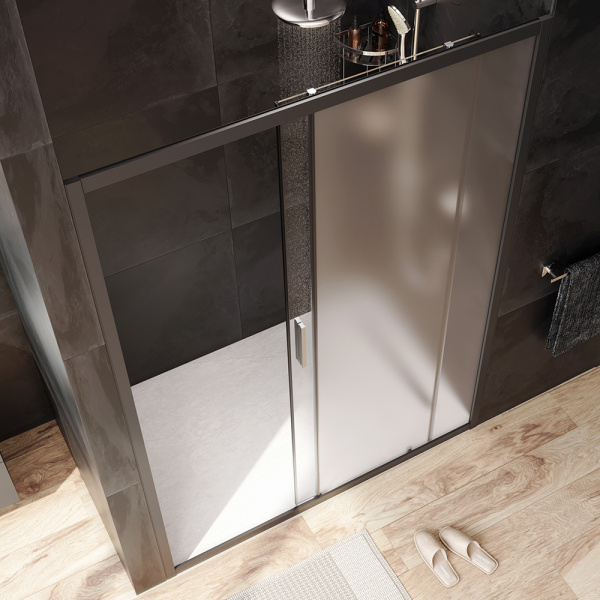 Душевая дверь Am.Pm Gem W90G-140-1-195BM 140 см стекла матовые прозрачные, профиль черный