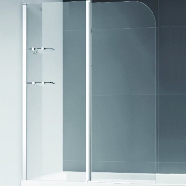 Шторка для ванны распашная  Cezares Eco ECO-O-V-12-120/140-C-Cr 120 см, стекла прозрачные, профиль хром