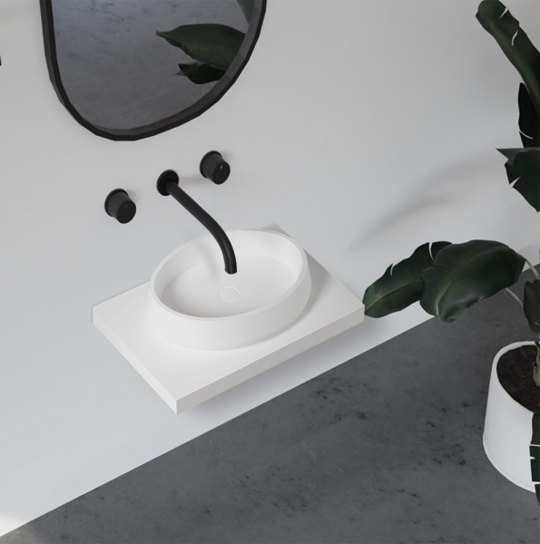 Раковина  овальная Abber STEIN AS2605 искусственный камень цвет белый матовый